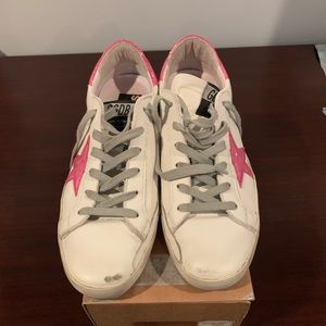 Pink star gold goose size 9